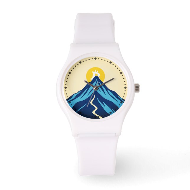 Bitcoin Rising (Stil: Hell) Armbanduhr (Vorderseite)