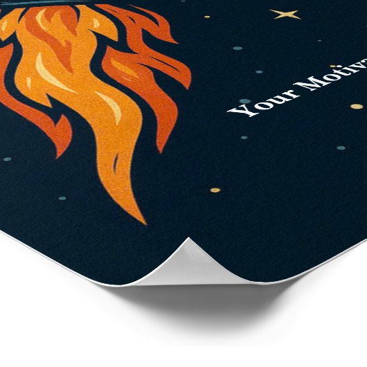 Bitcoin Rocket Crypto Art Print - To the Moon! Poster (Ecke)