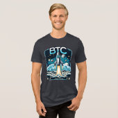 Bitcoin Rocket Crypto BTC Meme Tri-Blend Shirt (Vorderseite voll)
