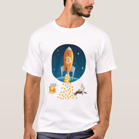 Bitcoin Rocket T-Shirt (Vorderseite)