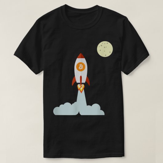 Bitcoin Rocket To The Moon Design T-Shirt (Design vorne)