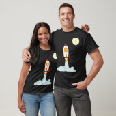 Bitcoin Rocket To The Moon Design T-Shirt (Unisex)