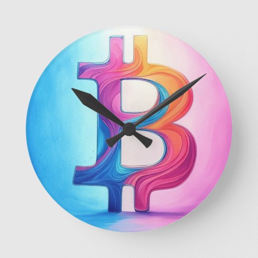Bitcoin Runde Wanduhr (Vorderseite)