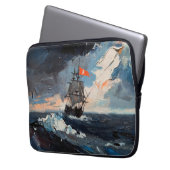 "Bitcoin Sailing" Ölbild #1 Laptopschutzhülle (Vorderseite Links)