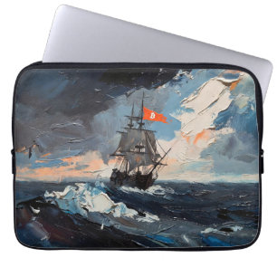 "Bitcoin Sailing" Ölbild #1 Laptopschutzhülle