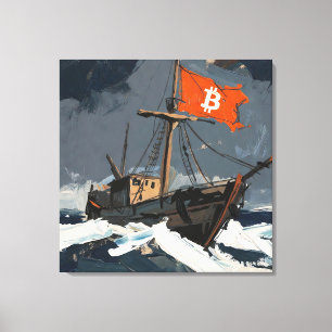 "Bitcoin Sailing" Ölgemälde #2 Leinwanddruck
