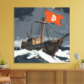 "Bitcoin Sailing" Ölgemälde #2 Leinwanddruck (Insitu (Wohnzimmer))