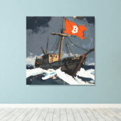 "Bitcoin Sailing" Ölgemälde #2 Leinwanddruck (Insitu (Holzboden))