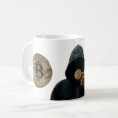 Bitcoin Satoshi Kaffeetasse (Vorderseite Links)