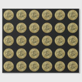Bitcoin-Schwarz-Geschenkpapier Geschenkpapier (Flach)