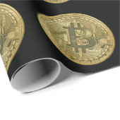 Bitcoin-Schwarz-Geschenkpapier Geschenkpapier (Rolleneckpunkt)