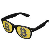 Bitcoin Signature Retro-Sonnenbrille Partybrille (Schrägansicht)
