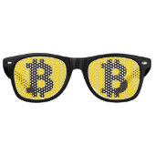 Bitcoin Signature Retro-Sonnenbrille Partybrille (Vorderseite)