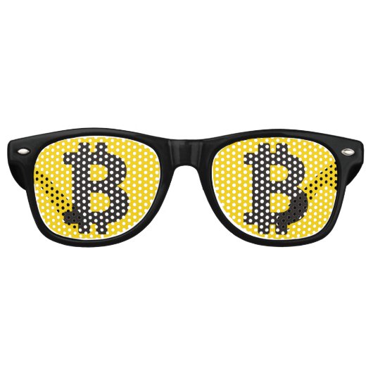 Bitcoin Signature Retro-Sonnenbrille Partybrille (Vorderseite)