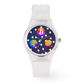 Bitcoin Solar Space Designer (farbenfroh) Sehen Armbanduhr