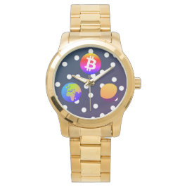 Bitcoin Solar Space Designer (farbenfroh) Sehen Armbanduhr
