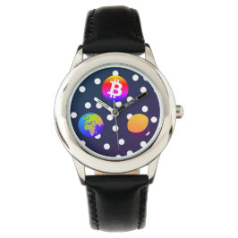 Bitcoin Solar Space Designer (farbenfroh) Sehen Armbanduhr