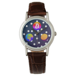 Bitcoin Solar Space Designer (farbenfroh) Sehen Armbanduhr