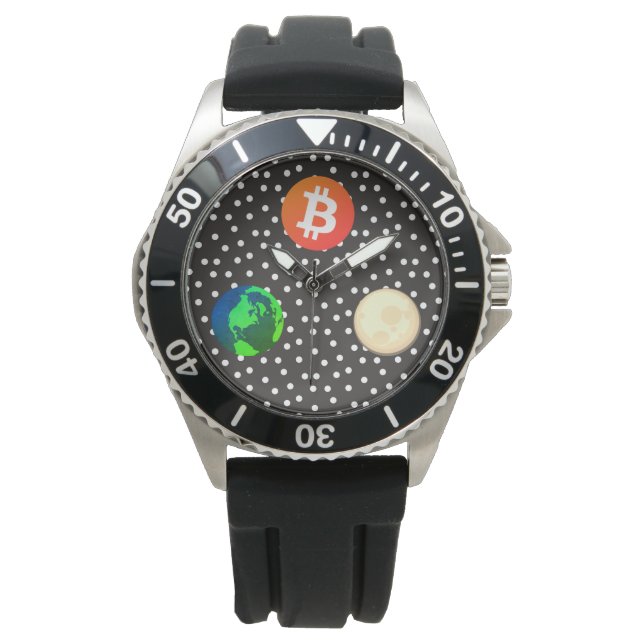 Bitcoin Solar System Designer Beobachten Armbanduhr (Vorderseite)