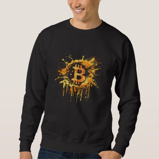Bitcoin Splash Btc Coin Crypto Vintage Cryptocurre Sweatshirt (Vorderseite)