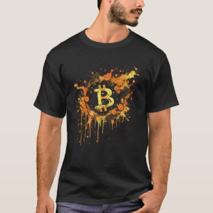 Bitcoin Splash Btc Münze Crypto Vintage Kryptowähr T-Shirt