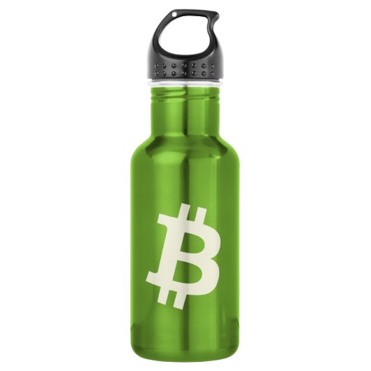 Bitcoin Standard ₿ (Green) Edelstahlflasche (Vorderseite)