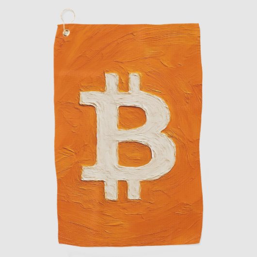 Bitcoin-Standard (Öl, Stil: 1) Golfhandtuch (Vorderseite)