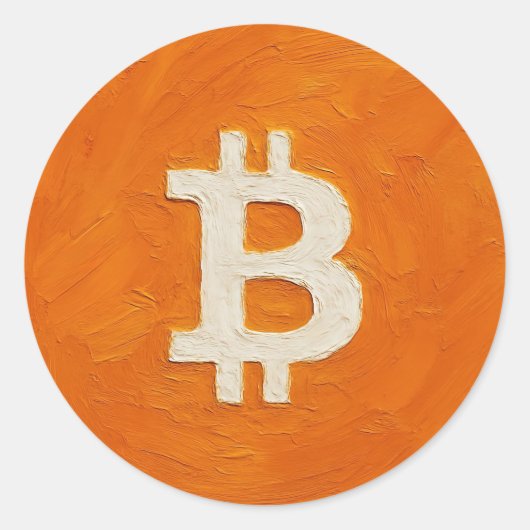 Bitcoin-Standard (Öl, Stil: 1) Runder Aufkleber (Vorderseite)