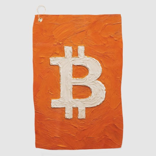 Bitcoin-Standard (Öl, Stil: 2) Golfhandtuch (Vorderseite)