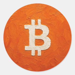 Bitcoin-Standard (Öl, Stil: 2) Runder Aufkleber