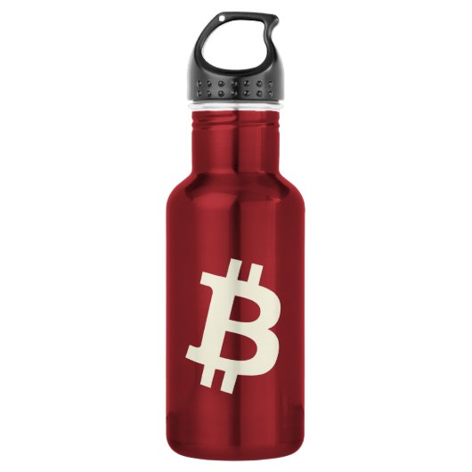 Bitcoin-Standard ₿ (Rot) Edelstahlflasche (Vorderseite)