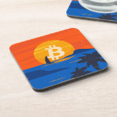 Bitcoin Strand Getränkeuntersetzer (Linke Seite)