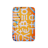 Bitcoin-Straßenkunst (Orange Malerei Nr. 1) Badematte (Vorderseite Vertikal)