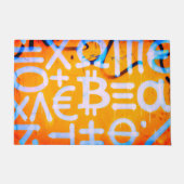 Bitcoin-Straßenkunst (Orange Malerei Nr. 1) Fußmatte (Vorderseite)