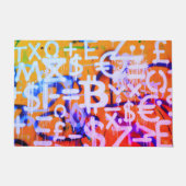 Bitcoin-Straßenkunst (Orange Malerei Nr. 2) Fußmatte (Vorderseite)