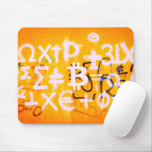 Bitcoin-Straßenkunst (Orange Malerei Nr. 5) Mousepad