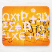 Bitcoin-Straßenkunst (Orange Malerei Nr. 5) Mousepad (Vorne)