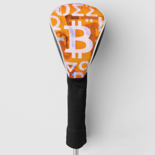 Bitcoin-Straßenkunst (Orange Malerei Nr. 6) Golf Headcover (Vorderseite)