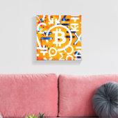 Bitcoin-Straßenkunst (Oranges Gemälde Nr. 3) Leinwanddruck (Insitu (Wohnzimmer))
