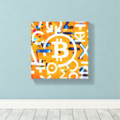 Bitcoin-Straßenkunst (Oranges Gemälde Nr. 3) Leinwanddruck (Insitu (Holzboden))