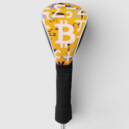 Bitcoin-Straßenkunst (Oranges Gemälde Nr. 4) Golf Headcover (Vorderseite)