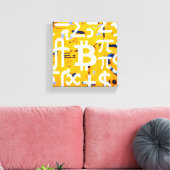 Bitcoin-Straßenkunst (Oranges Gemälde Nr. 4) Leinwanddruck (Insitu (Wohnzimmer))