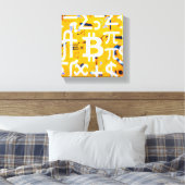 Bitcoin-Straßenkunst (Oranges Gemälde Nr. 4) Leinwanddruck (Insitu (Schlafzimmer))