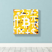 Bitcoin-Straßenkunst (Oranges Gemälde Nr. 4) Leinwanddruck (Insitu (Holzboden))