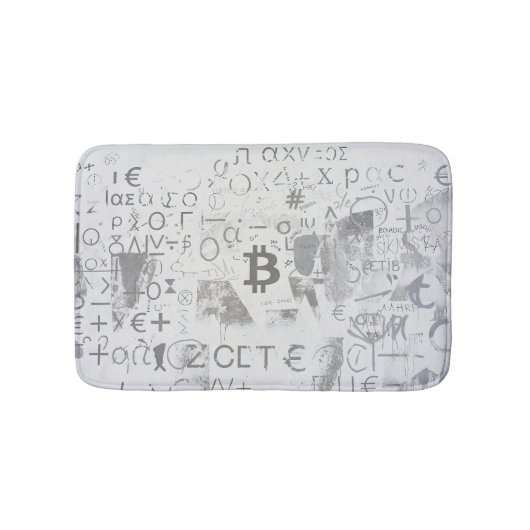 Bitcoin-Straßenkunst (Weiße Malerei Nr. 3) Badematte (Vorderseite)