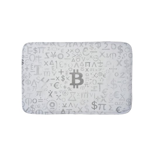 Bitcoin-Straßenkunst (Weiße Malerei Nr. 8) Badematte (Vorderseite)
