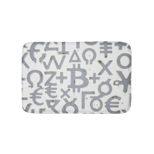Bitcoin-Straßenkunst (Weißes Gemälde Nr. 1) Badematte (Vorderseite)