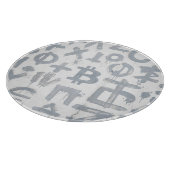 Bitcoin-Straßenkunst (Weißes Gemälde Nr. 4) Schneidebrett (Ecke)