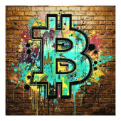 Bitcoin Street Art Poster – Colorful Graffiti Desi (Vorne)