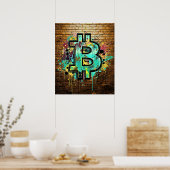 Bitcoin Street Art Poster – Colorful Graffiti Desi (Küche)